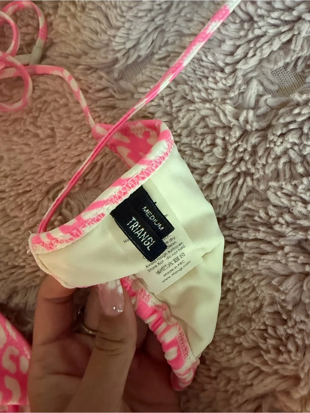 triangl swimwear pink leopard print bikini